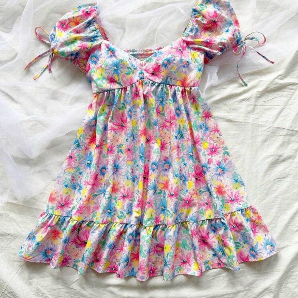 Floral Multicolor Mini Dress